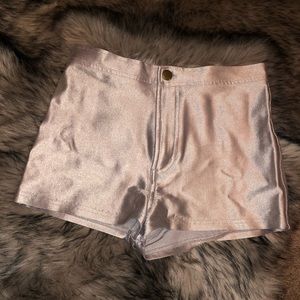 Silver American apparel disco shorts